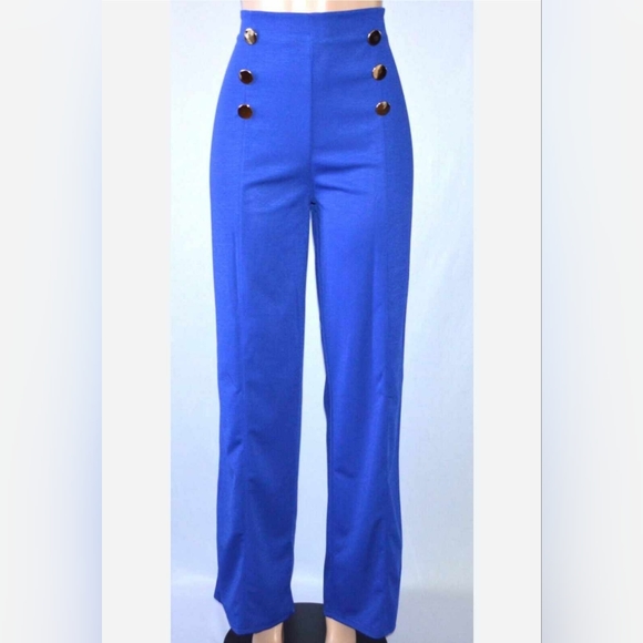 Fashion Nova High Waisted Dress Pants w/ Gold Button Details Sz 3X - Picture 1 of 8